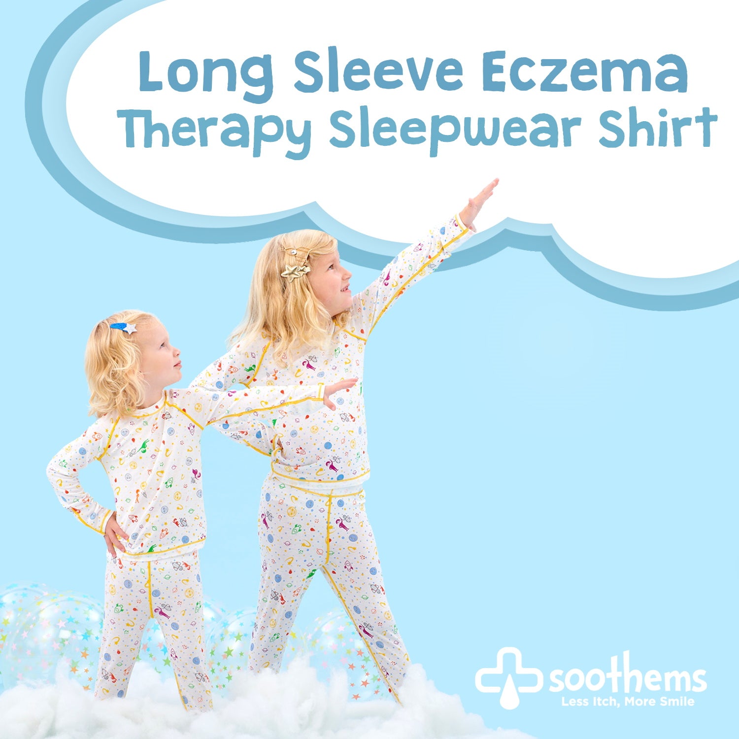 2024 NWT Soothems Kids Eczema Sleepwear LS Shirt 2T